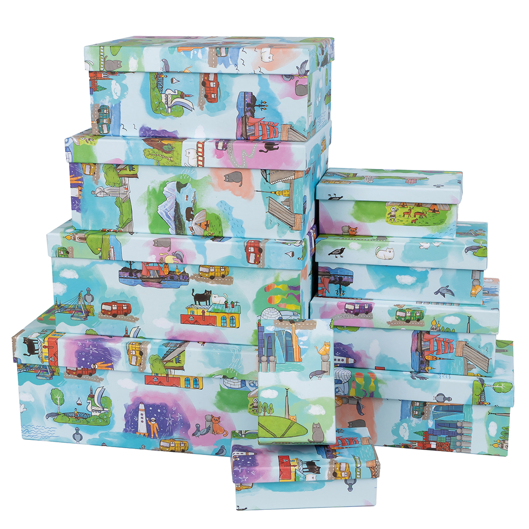 Набор коробок Россия, 33*20*13 см, 10 шт. в упак.