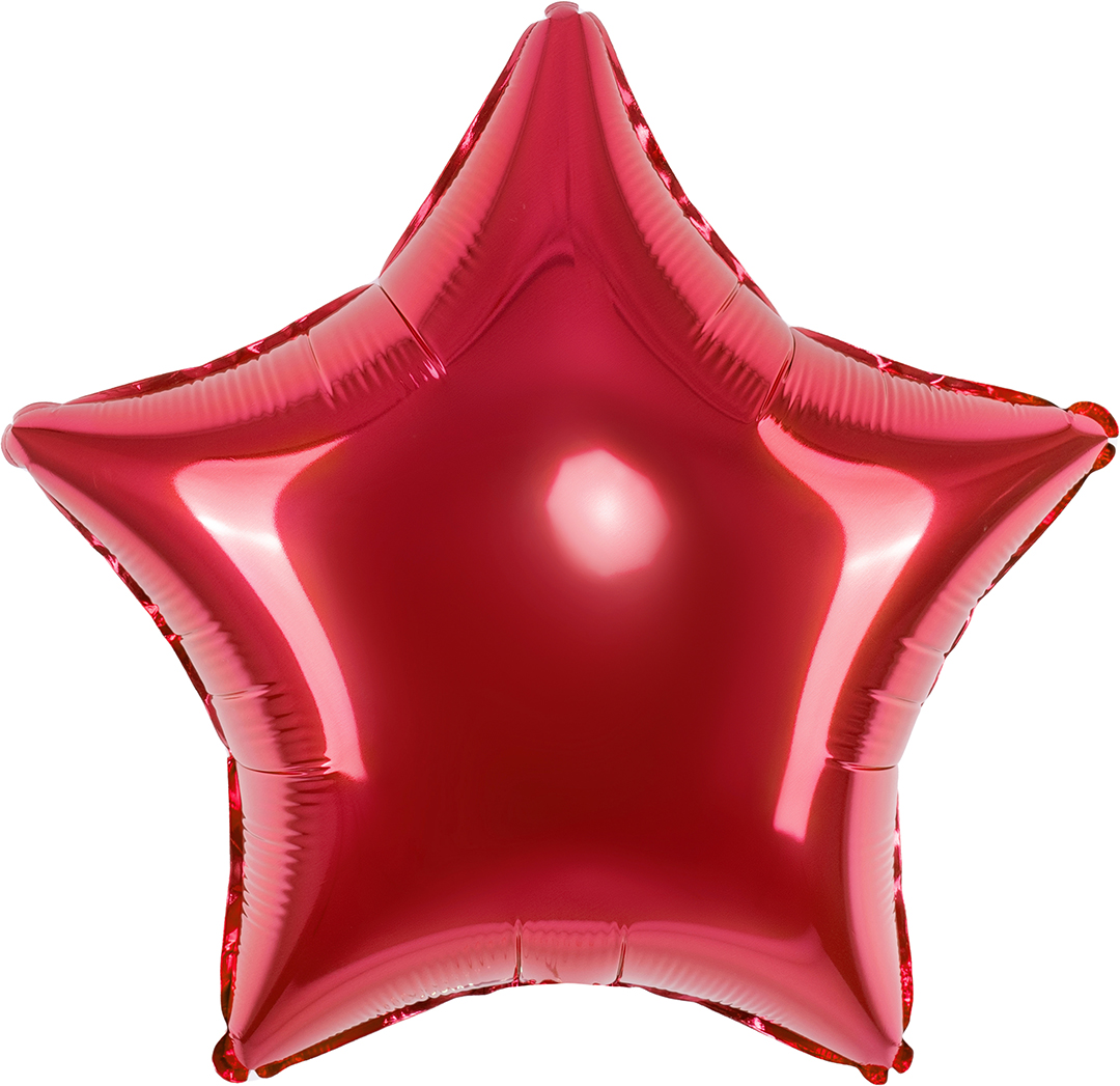 Шар (18''/46 см) Звезда, Красный, 1 шт.