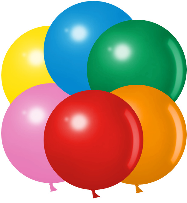 Круглые без рисунка - Шар (36''/91 см), Ассорти, пастель, 10 шт.