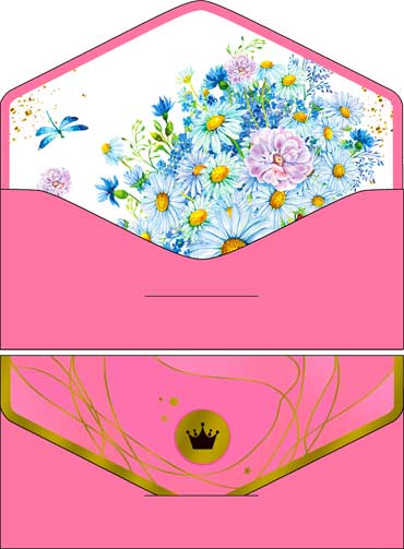 Конверты для денег - Конверты для денег "Цветы и стрекоза"