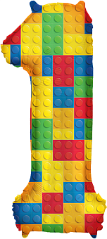 Шар (34''/86 см) Цифра, 1 Конструктор, 1 шт. в уп.