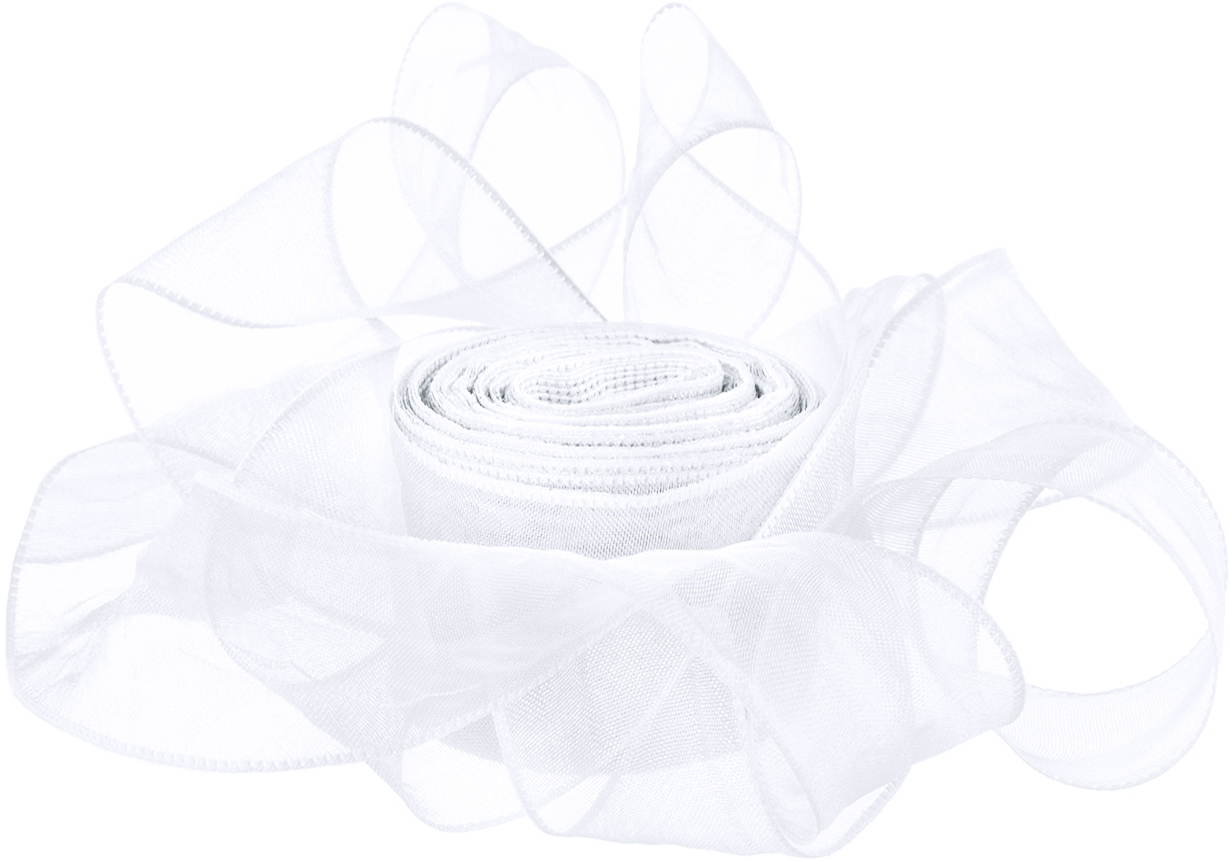 Ленты - Лента органза (4 см*9,14 м) Нежная грация, Белый, 1 шт.