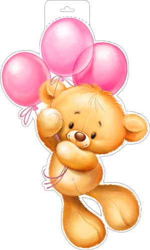 Плакаты - Мини-плакат "Мишка на шарах"