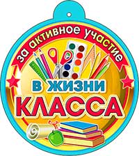Медаль "За активное участие в жизни класса"
