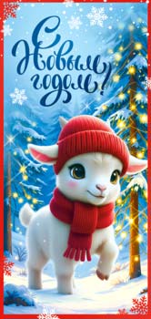 Конверты для денег - Конверт для денег "С Новым Годом! 2027 (Коза)" УФ-лак