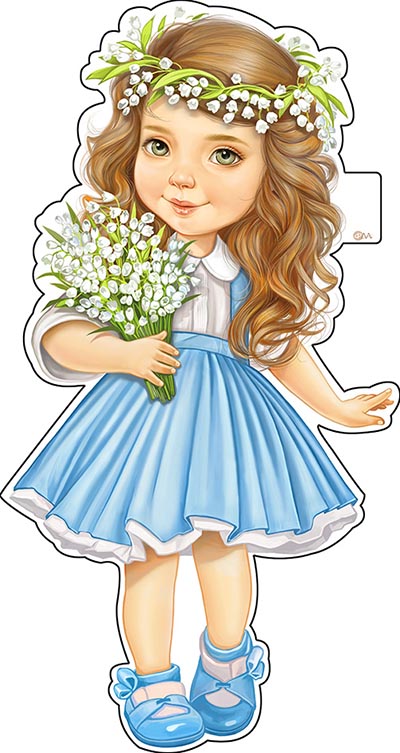 Плакаты - Мини-плакат "Девочка с подснежниками"