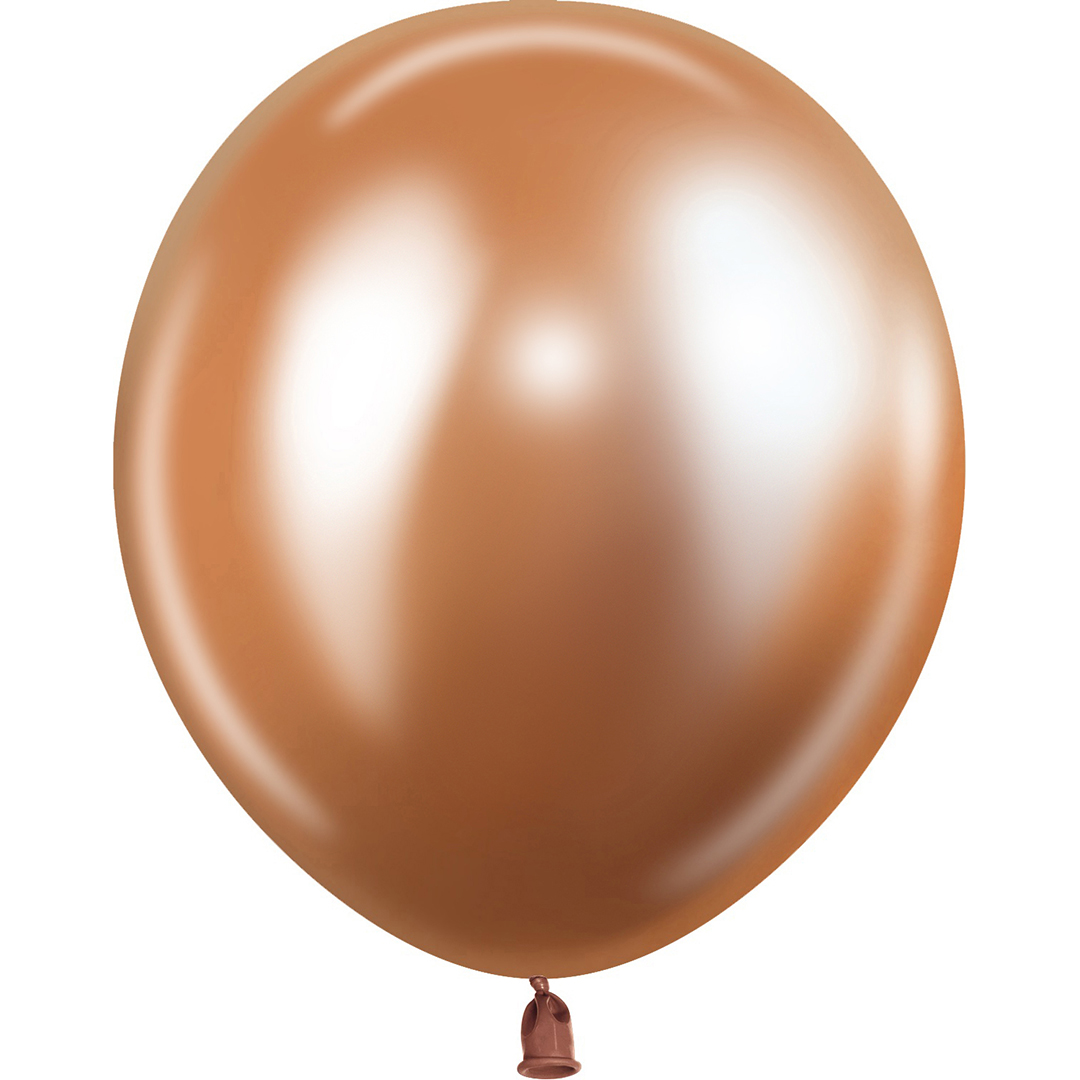 Круглые без рисунка - Шар (10''/25 см), Розовое Золото, хром, 50 шт.