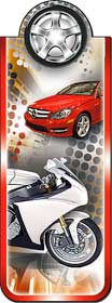 Закладки на магните - Закладка "Мотоцикл и автомобиль" лак