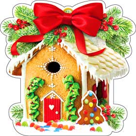 Украшения на скотче - Украшение на скотче "Домик" блестки