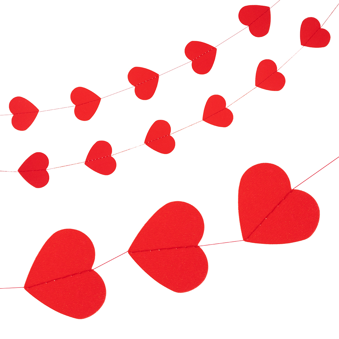 Гирлянды, плакаты, подвески - Гирлянда-подвеска Сердце, Красный, с блестками, 200 см, 5 см*18 шт, 1 упак. Гирлянды, плакаты, подвески - Гирлянда-подвеска Сердце, Красный, с блестками, 200 см, 5 см*18 шт, 1 упак.