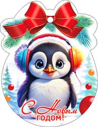 Мини открытки - Мини открытка "С Новым годом!" блестки