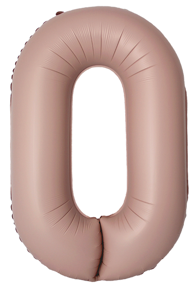 Цифры - Шар (40''/102 см) Цифра, 0 Slim, Винтажная роза, Матовый, 1 шт. в уп.
