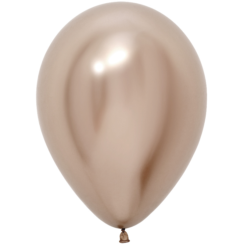 Круглые без рисунка - Шар (12''/30 см), Reflex, Зеркальный блеск, Шампань (971), хром, 50 шт.