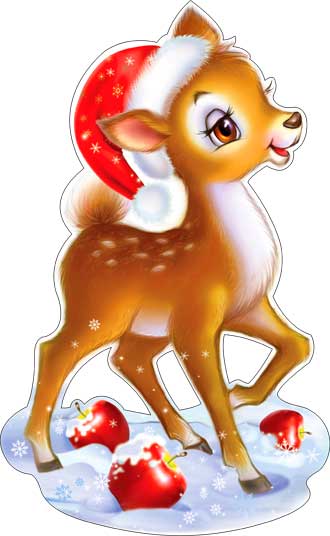 Украшения на скотче - Украшение на скотче "Олененок" блестки