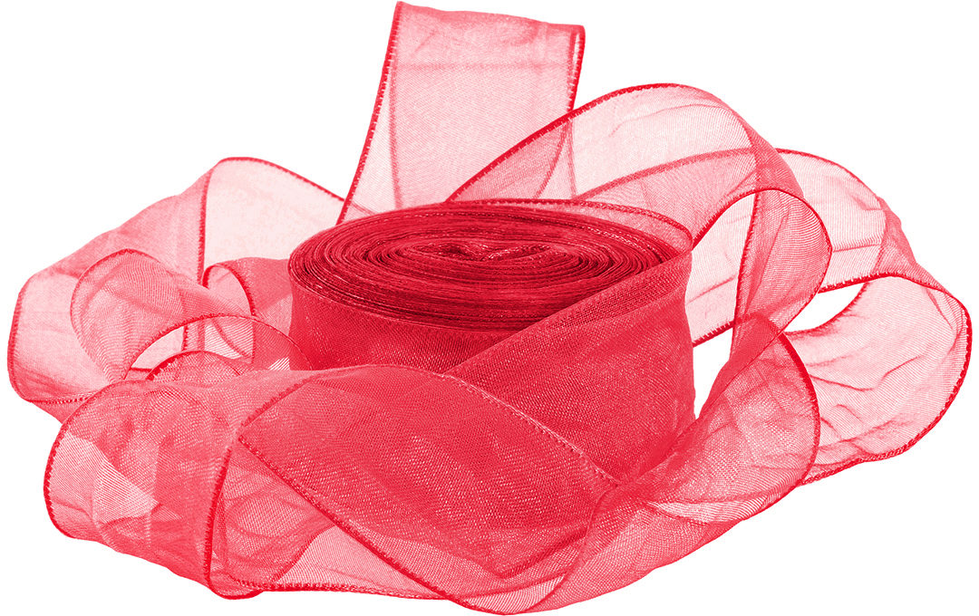 Ленты - Лента органза (2,5 см*9,14 м) Нежная грация, Красный, 1 шт. Ленты - Лента органза (2,5 см*9,14 м) Нежная грация, Красный, 1 шт.