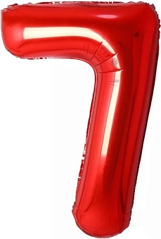 Шар (32''/81 см) Цифра, 7, Красный, 1 шт. в уп.