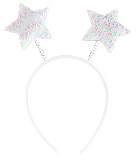 Ободки и заколки - Ободок, Сверкающие звезды, с пайетками, Жемчужный, Хамелеон, с блестками, 1 шт.