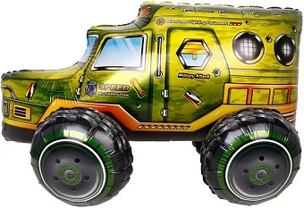Шар (25''/64 см) Фигура 3D, Военный грузовик, 1 шт. в уп.