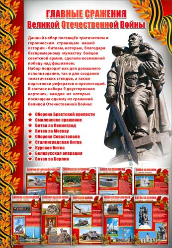 Набор карточек "Главные сражения ВОВ"