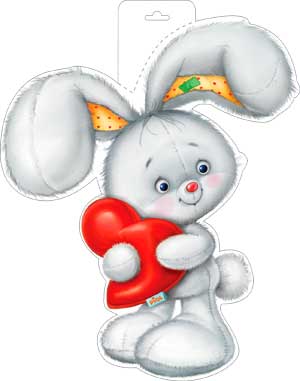 Плакаты - Мини-плакат "Зайчик с сердечком"