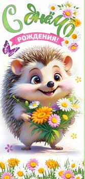 Конверты для денег - Конверт для денег "С Днем Рождения!" полноцветн. оборот