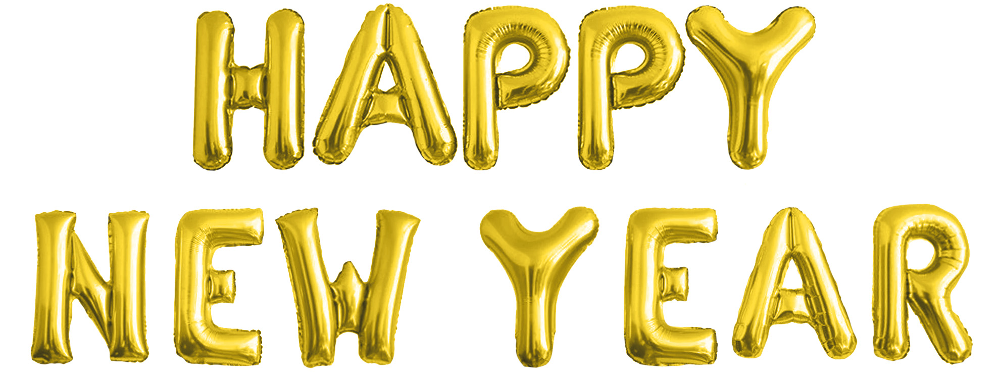 Буквы и надписи - Набор шаров-букв (16''/41 см) Мини-Надпись "Happy New Year", Золото, 1 шт. в уп.