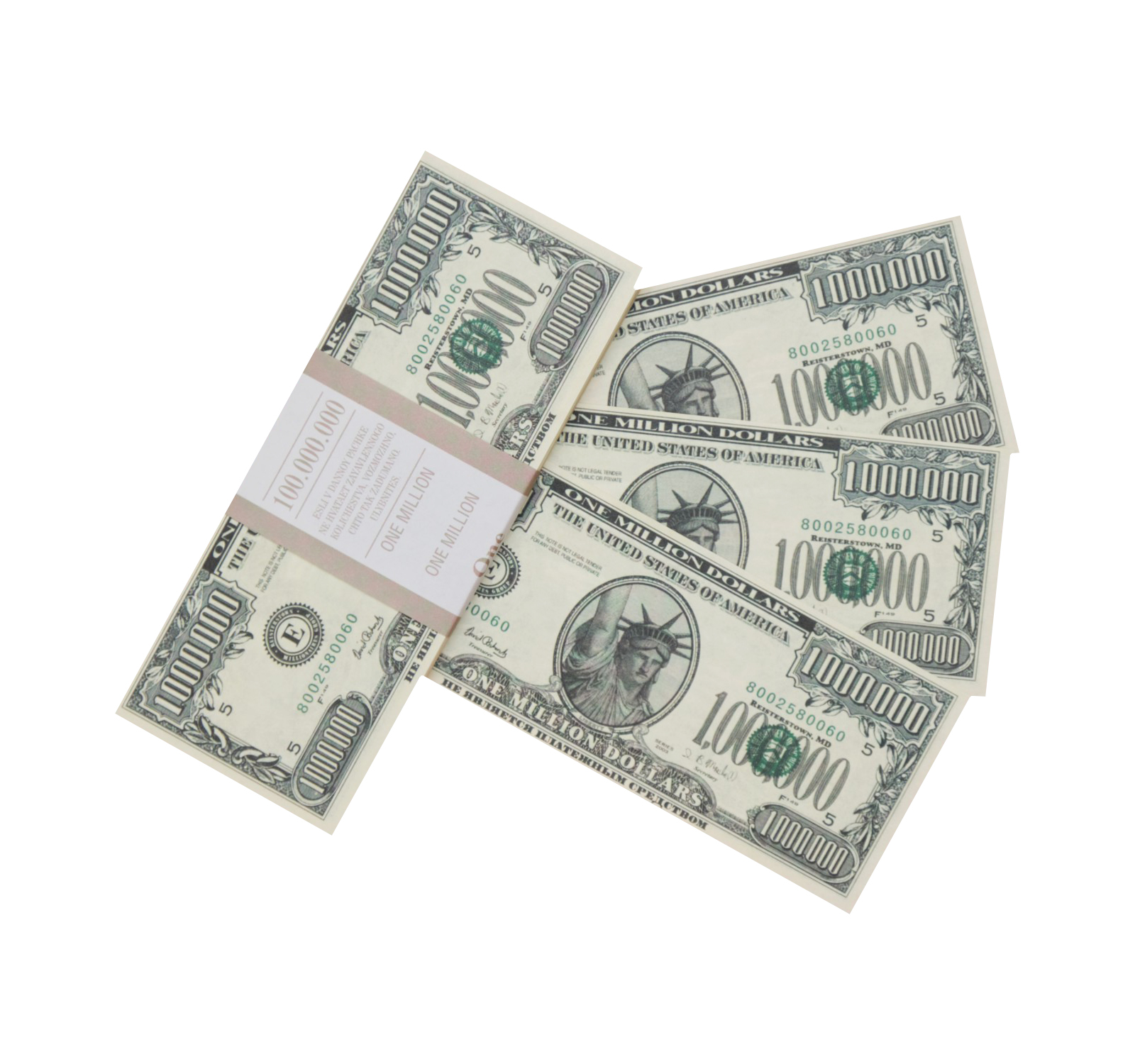 Деньги банка приколов - Сувенирные деньги 1000000 долларов
