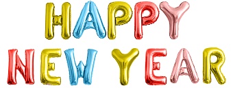 Набор шаров (16''/41 см) Мини-буква, Надпись "Happy New Year", Ассорти, 1 шт. в уп.