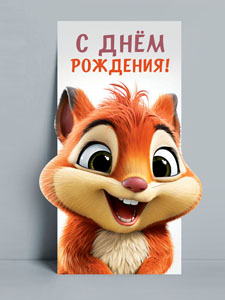 Конверты для денег - Конверт для денег "С Днем рождения!" Фигурная вырубка, тактильный лак с эффектом Soft Touch