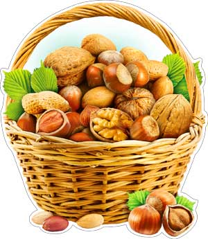Мини-плакат "Корзина с орехами"