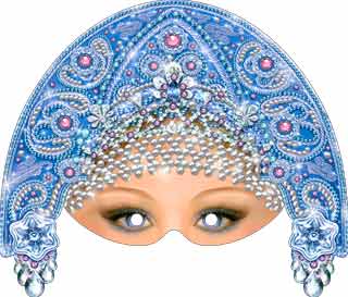 Маски, венки, кокошники - Маска  "Снегурочка" блестки