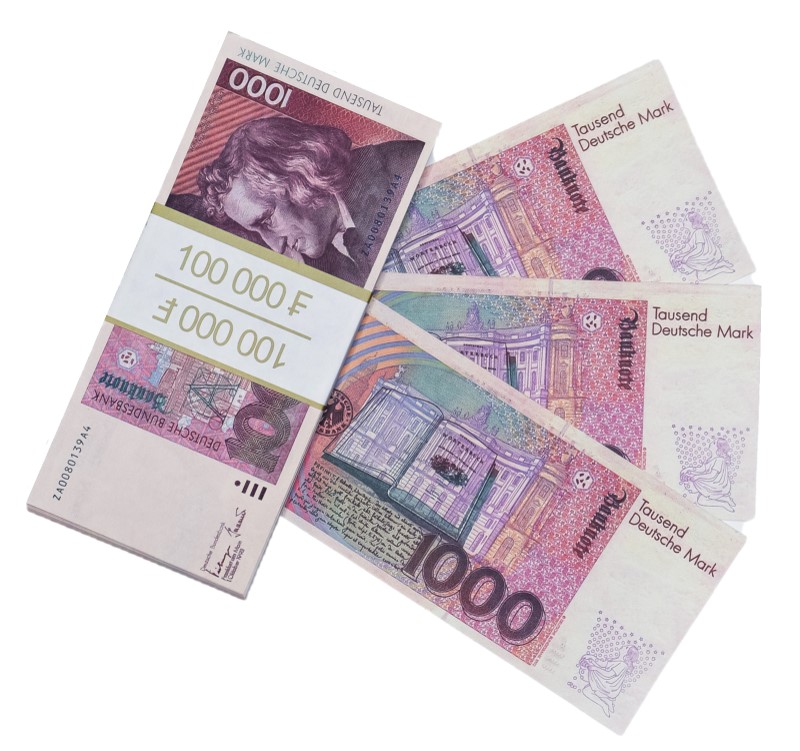 Деньги банка приколов - Сувенирные деньги 1000 немецких марок (новинка)
