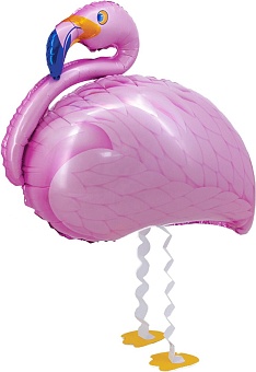 Шар 3D (40''/102 см) Ходячая Фигура, Фламинго, Розовый, 1 шт.
