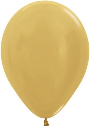 Круглые без рисунка - Шар (10''/25 см), Золото яркое (570), металлик, 100 шт.