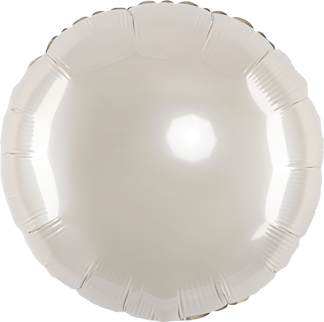 Без рисунка - Шар (18''/46 см) Круг, Кремовый, Сатин, 1 шт.
