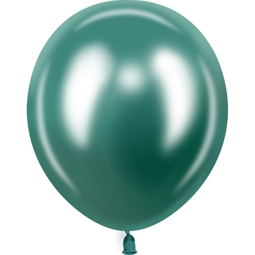 Круглые без рисунка - Шар (10''/25 см), Зеленый, хром, 50 шт.