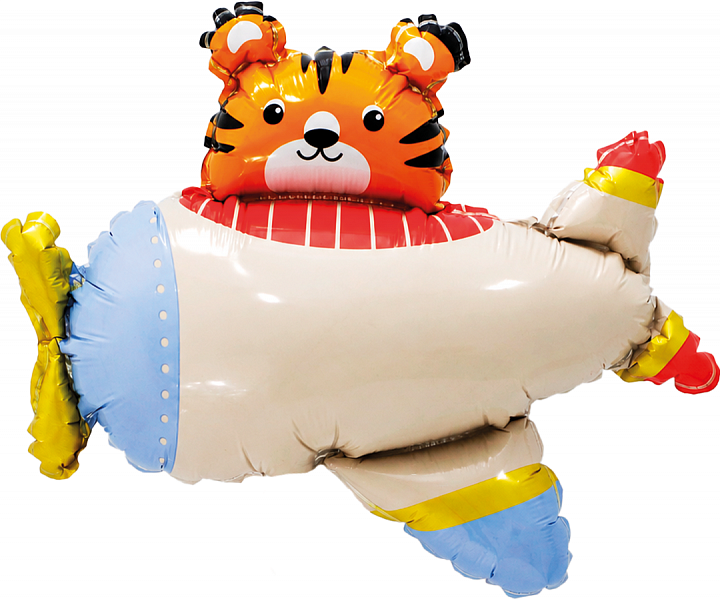 Шар с клапаном (16''/41 см) Мини-фигура, Самолетик, 5 шт. в уп.