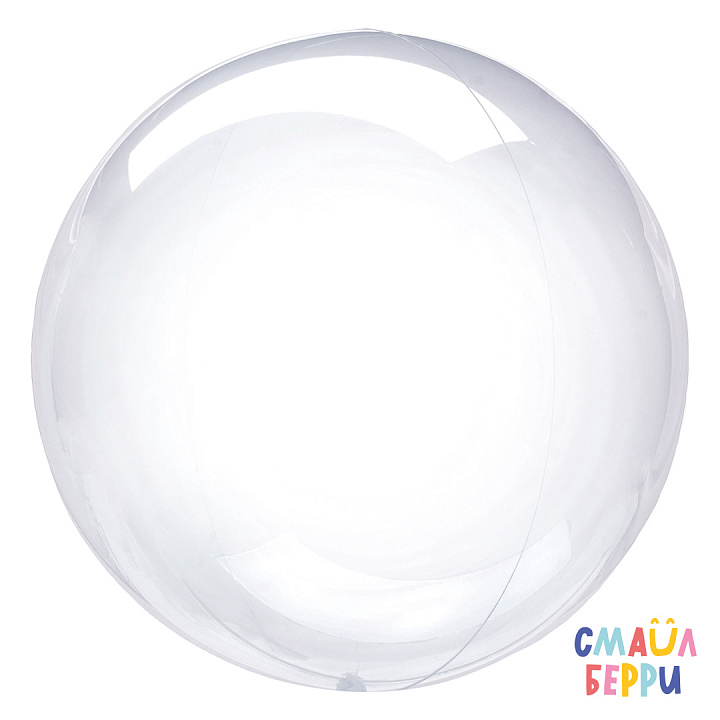 Шар (18''/46 см) Сфера, Deco Bubble, Прозрачный, Кристалл, 10 шт. в уп.