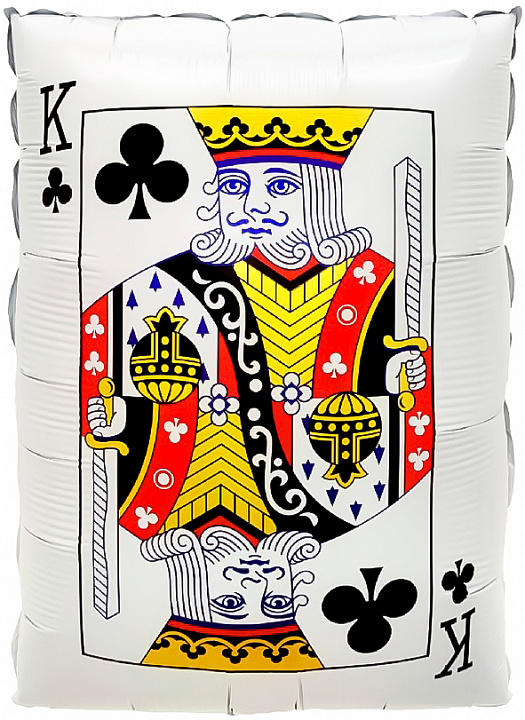 Шар (22''/56 см) Фигура, Покер, Карта Король Треф, 1 шт. в уп. (цв.этик.)