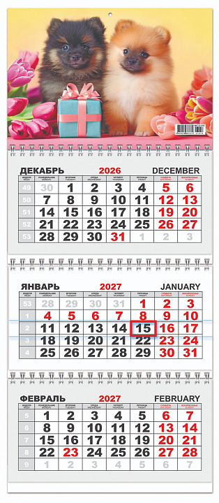 МИНИ Квартальный календарь на 2027 год "Символ года. Семейный портрет" (в упаковке)