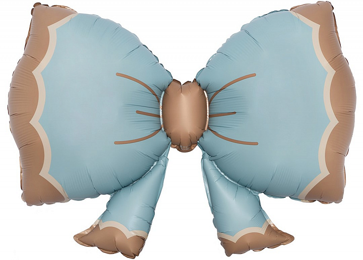 Шар (37''/94 см) Фигура, Бант, Голубой, Сатин, 1 шт. в уп.