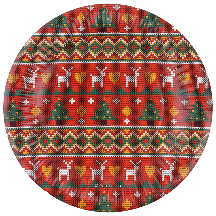 Тарелки (7''/18 см) Новогодний орнамент, 6 шт.