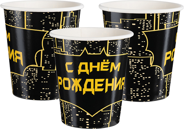 Стаканы (250 мл) Летучая мышь, Ночная тень, 6 шт.