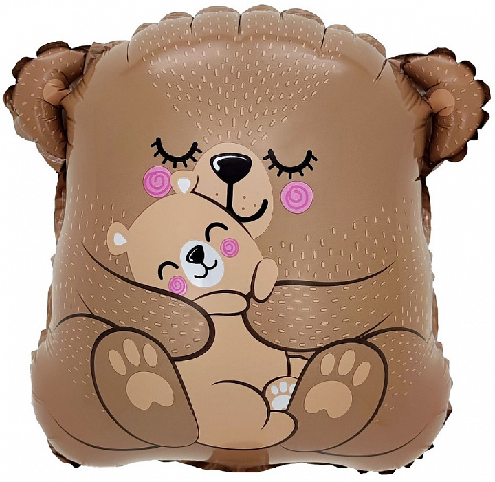 Шар с клапаном (15''/38 см) Мини-фигура, Мама медведица, 5 шт. в уп. (цв.этик.)