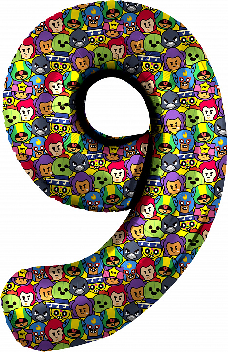 Шар (34''/86 см) Цифра, 9 Game Party, 1 шт. в уп.