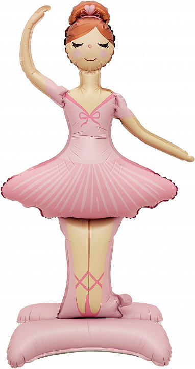 Шар 3D (49''/124 см) Фигура на подставке, Балерина, 1 шт. в уп.
