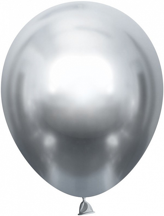 Шар (10''/25 см), Серебро, хром, 50 шт.