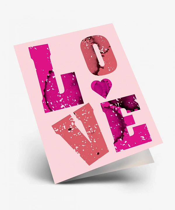 Двойная мини открытка "LOVE"