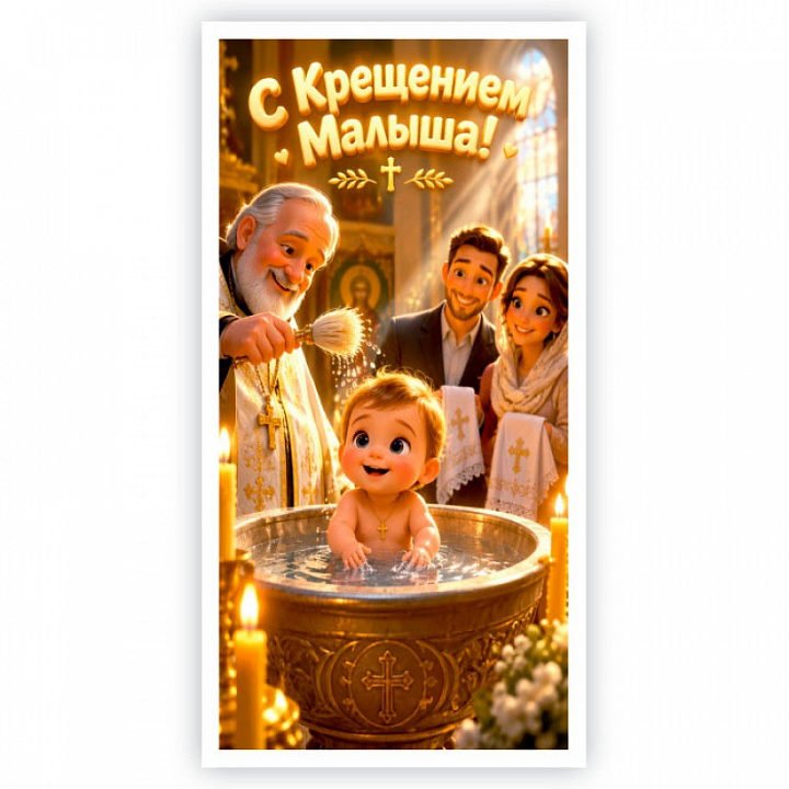 Конверт для денег "С Крещением Малыша!"