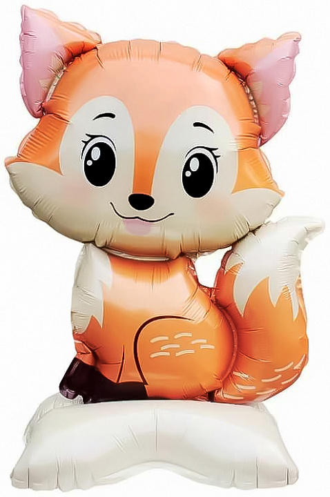 Шар 3D (24''/61 см) Фигура на подставке, Лисенок, 1 шт. в уп.